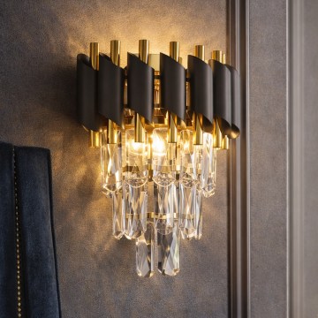 Brilagi - Kinkiet ECLIPSE 2xE14/10W/230V czarny/złoty