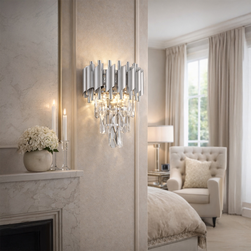 Brilagi - Kinkiet ECLIPSE 2xE14/10W/230V srebrny