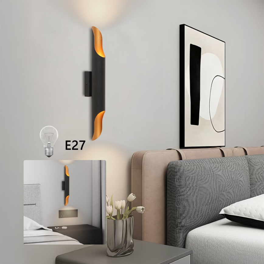 Brilagi - Kinkiet KALMAR 2xE27/40W/230V czarny/brązowy