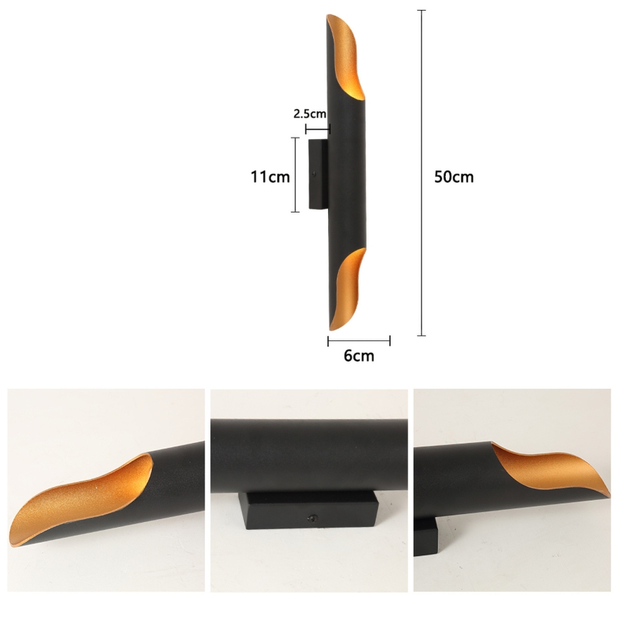 Brilagi - Kinkiet KALMAR 2xE27/40W/230V czarny/brązowy