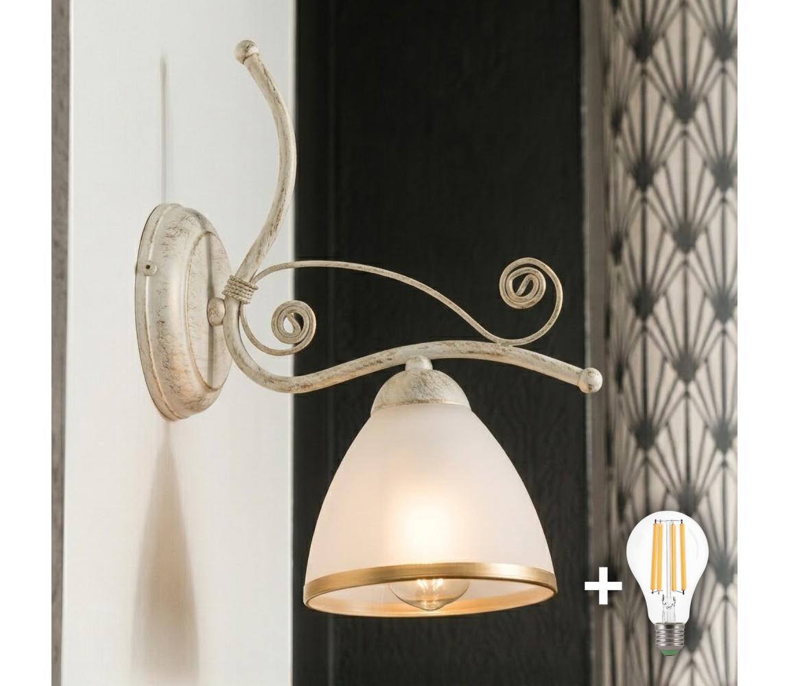 Brilagi - Kinkiet LED ANTICO 1xE27/60W/230V biała patyna