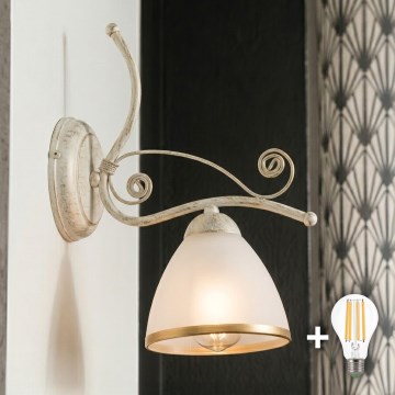 Brilagi - Kinkiet LED ANTICO 1xE27/60W/230V biała patyna
