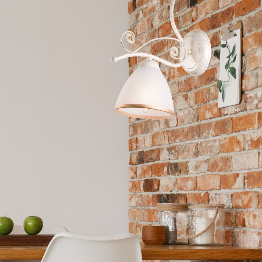 Brilagi - Kinkiet LED ANTICO 1xE27/60W/230V biała patyna