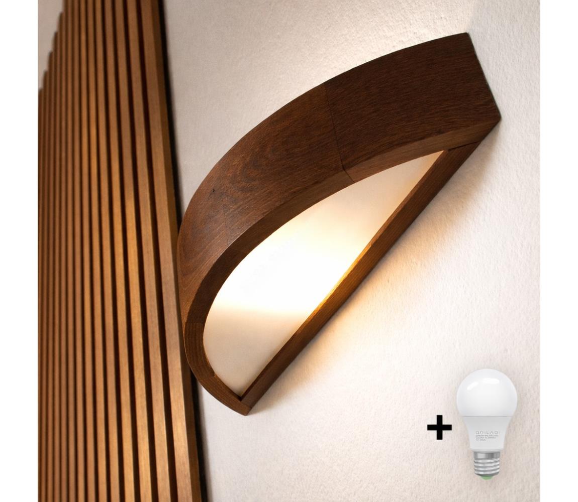 Brilagi - Kinkiet LED CARVALHO 1xE27/15W/230V, dąb orzechowy