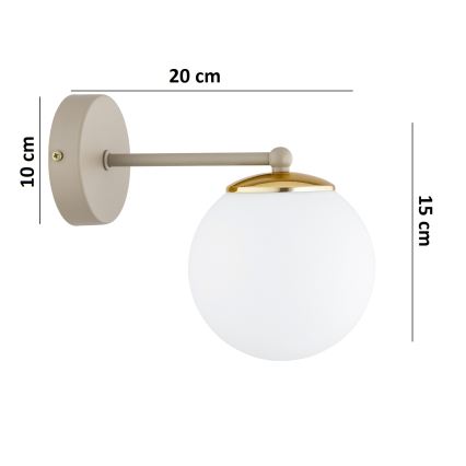 Brilagi - Kinkiet MILO ECRU 1xE27/60W/230V beżowy/złoty
