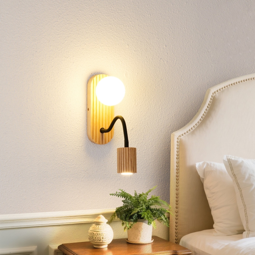 Brilagi - Kinkiet MODERN WOOD 1xG9/5W/230V + 1xGU10/8W z drewna kauczukowego