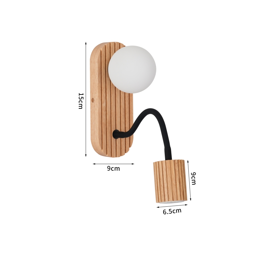 Brilagi - Kinkiet MODERN WOOD 1xG9/5W/230V + 1xGU10/8W z drewna kauczukowego