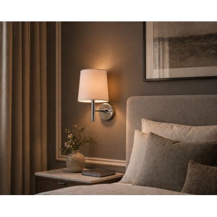Brilagi - Kinkiet MONTE 1xE27/60W/230V beżowy/błyszczący chrom