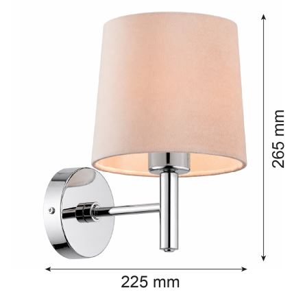 Brilagi - Kinkiet MONTE 1xE27/60W/230V beżowy/błyszczący chrom