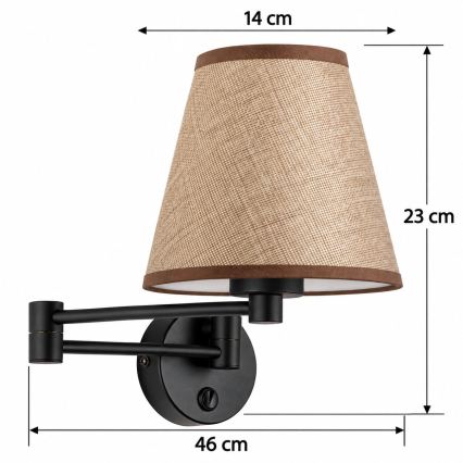 BRILAGI - Kinkiet NUBILA 1xE27/15W/230V brązowy/czarny