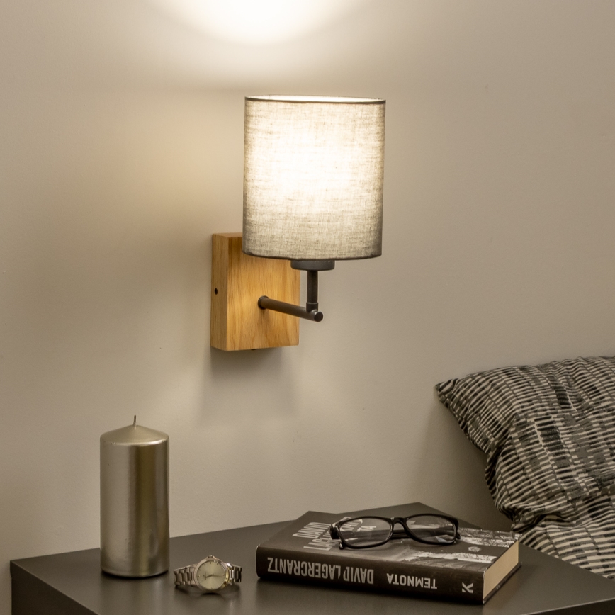 Brilagi - Kinkiet NUBILA WOOD 1xE27/25W/230V dąb/antracyt