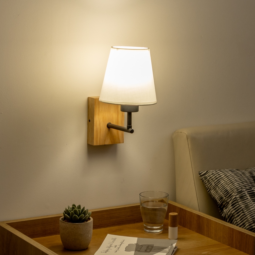 Brilagi - Kinkiet NUBILA WOOD 1xE27/25W/230V dąb/biały
