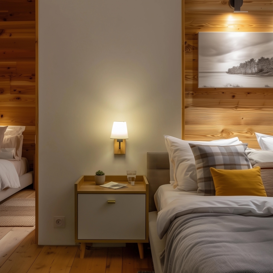 Brilagi - Kinkiet NUBILA WOOD 1xE27/25W/230V dąb/biały
