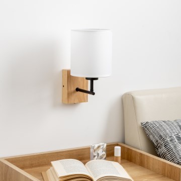 Brilagi - Kinkiet NUBILA WOOD 1xE27/25W/230V dąb/biały