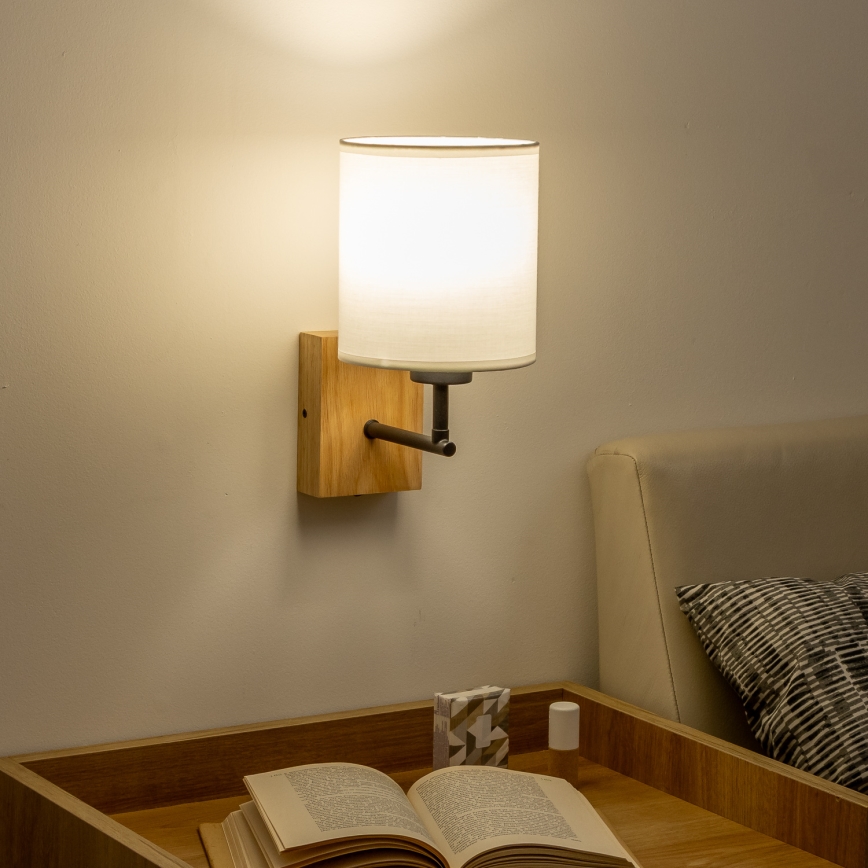 Brilagi - Kinkiet NUBILA WOOD 1xE27/25W/230V dąb/biały