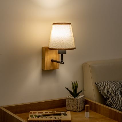 Brilagi - Kinkiet NUBILA WOOD 1xE27/25W/230V dąb/brązowy