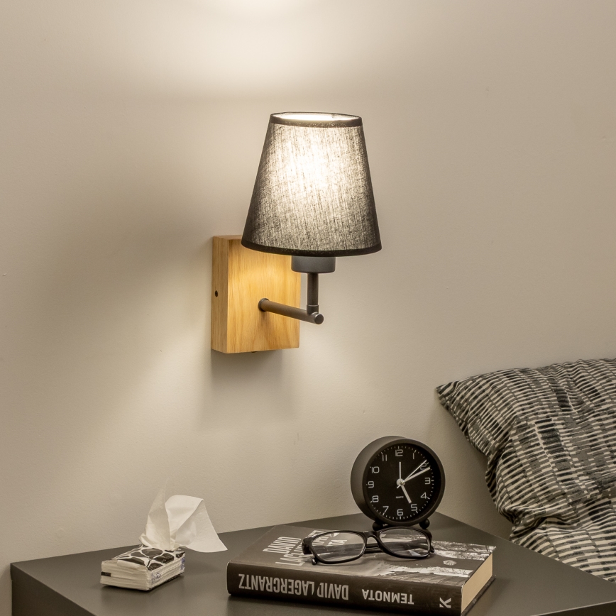 Brilagi - Kinkiet NUBILA WOOD 1xE27/25W/230V dąb/czarny