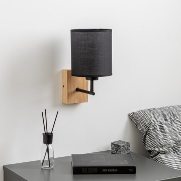 Brilagi - Kinkiet NUBILA WOOD 1xE27/25W/230V dąb/czarny