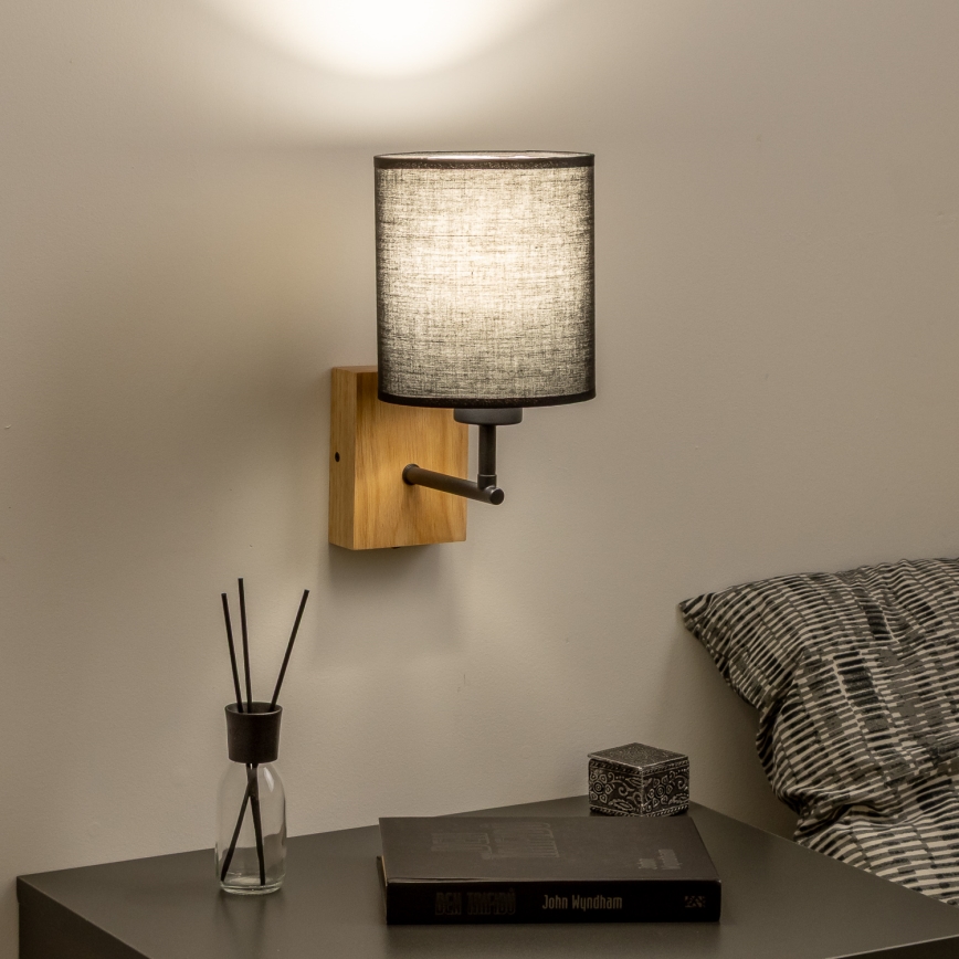 Brilagi - Kinkiet NUBILA WOOD 1xE27/25W/230V dąb/czarny