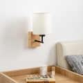 Brilagi - Kinkiet NUBILA WOOD 1xE27/25W/230V dąb/czarny/kremowy