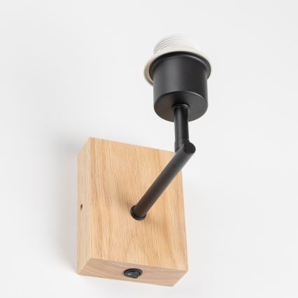 Brilagi - Kinkiet NUBILA WOOD 1xE27/25W/230V dąb/czarny/pomarańczowy