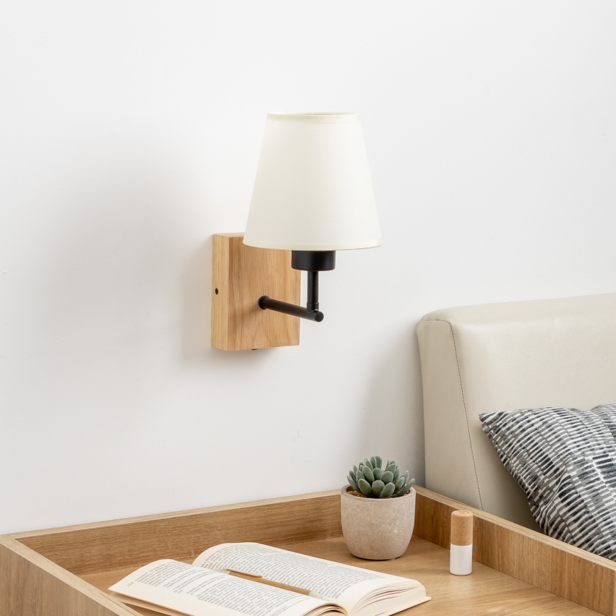 Brilagi - Kinkiet NUBILA WOOD 1xE27/25W/230V dąb/kremowy