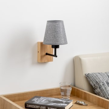 Brilagi - Kinkiet NUBILA WOOD 1xE27/25W/230V dąb/szary