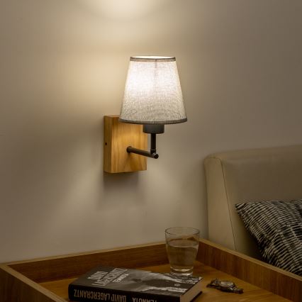 Brilagi - Kinkiet NUBILA WOOD 1xE27/25W/230V dąb/szary