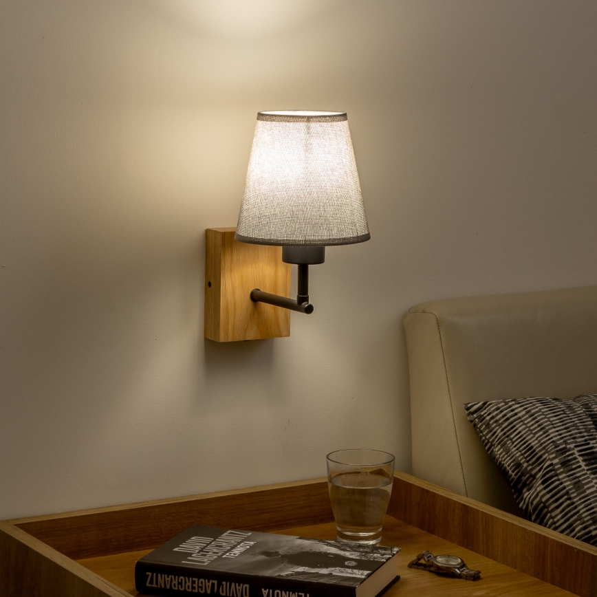 Brilagi - Kinkiet NUBILA WOOD 1xE27/25W/230V dąb/szary
