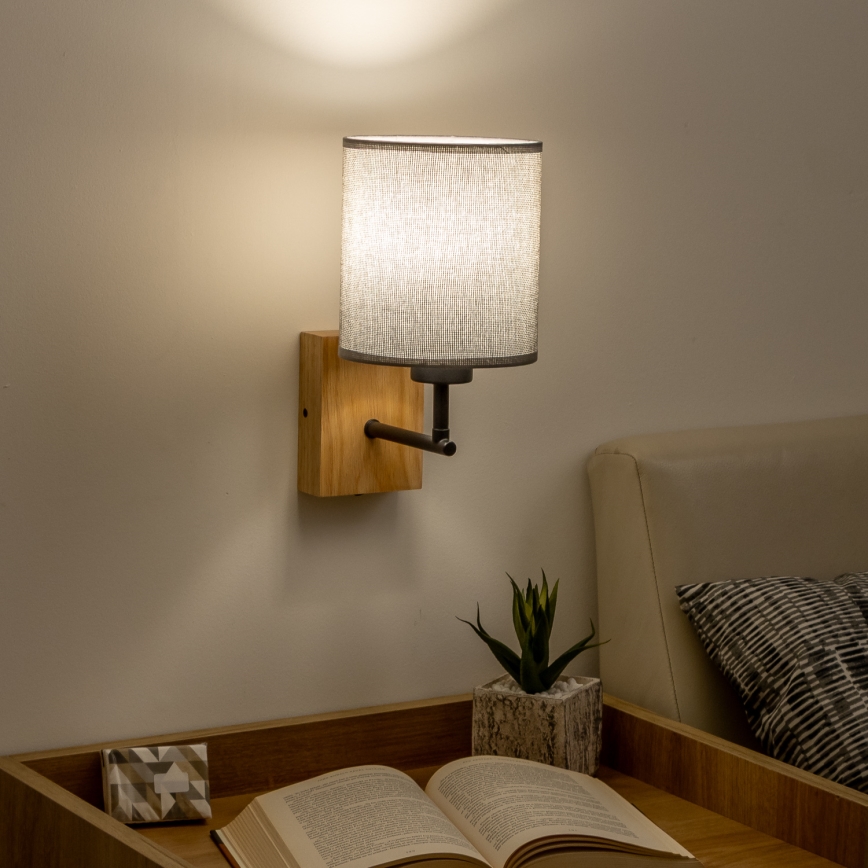 Brilagi - Kinkiet NUBILA WOOD 1xE27/25W/230V dąb/szary