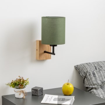 Brilagi - Kinkiet NUBILA WOOD 1xE27/25W/230V dąb/zielony