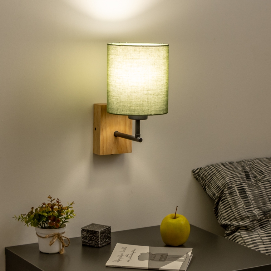 Brilagi - Kinkiet NUBILA WOOD 1xE27/25W/230V dąb/zielony
