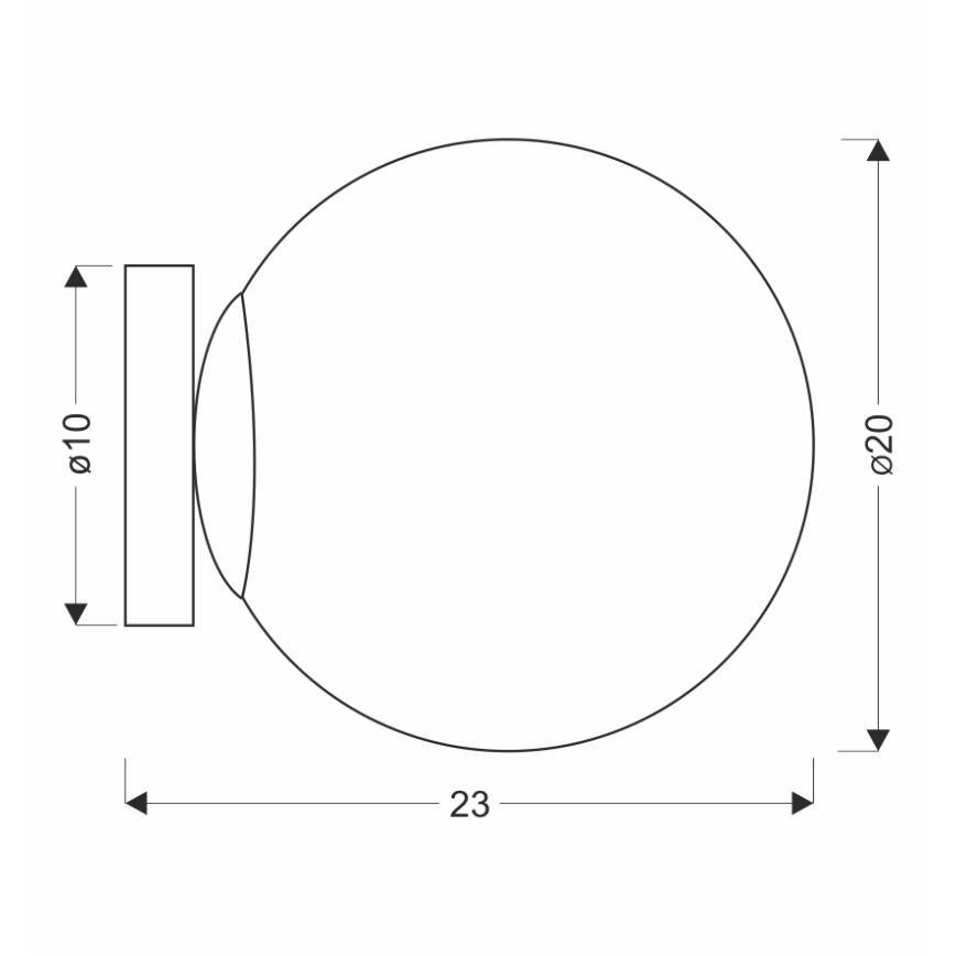 BRILAGI - Kinkiet POLOS 1xE27/40W/230V śr. 20 cm czarny