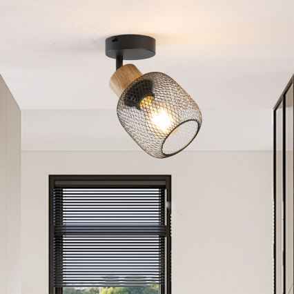 Brilagi - Kinkiet punktowy BASKLITE 1xE27/15W/230V drewno/czarny