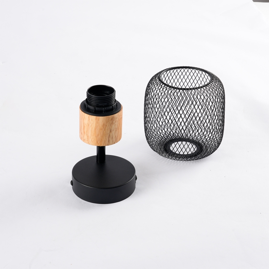 Brilagi - Kinkiet punktowy BASKLITE 1xE27/15W/230V drewno/czarny