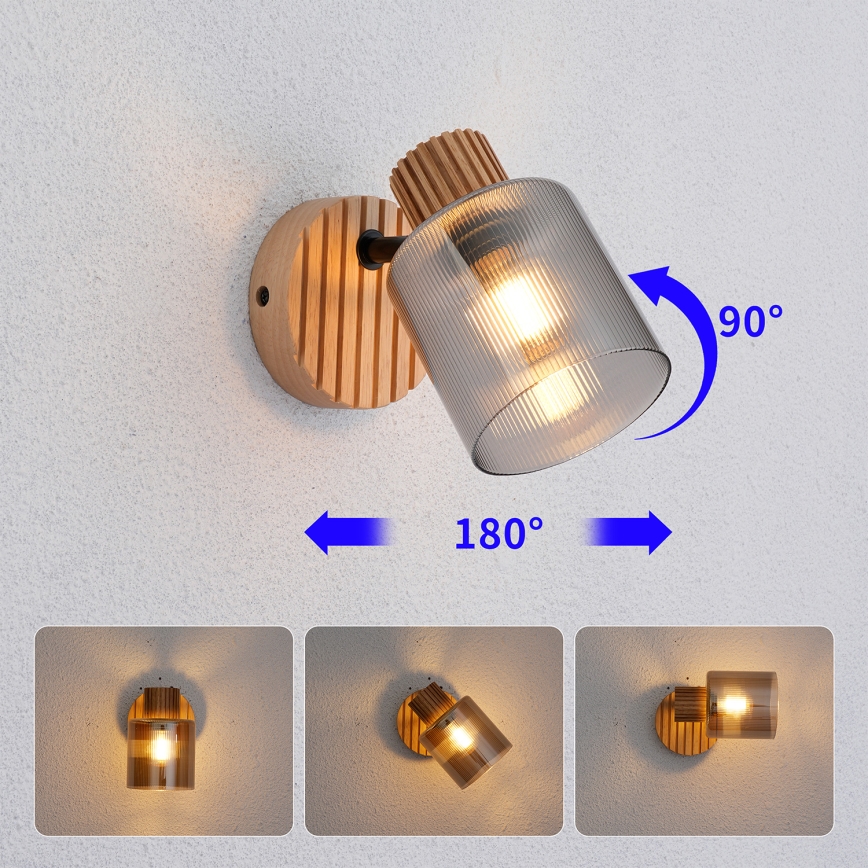 Brilagi - Kinkiet punktowy HYGGE 1xE14/15W/230V drewno kauczukowe/dymione