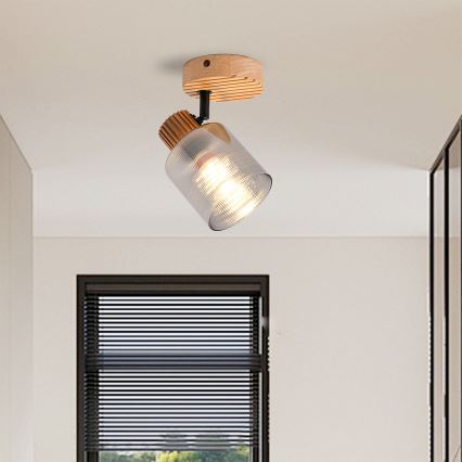 Brilagi - Kinkiet punktowy HYGGE 1xE14/15W/230V drewno/przydymiony