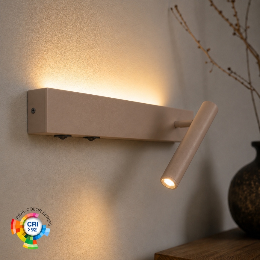 BRILAGI - Kinkiet punktowy LED ARLIX LED/3W/230V + LED/7W, beżowy, CRI 90