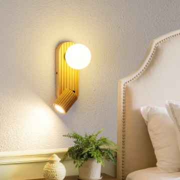 Brilagi - Kinkiet punktowy MODERN WOOD 1xG9/5W/230V + 1xGU10/8W drewno