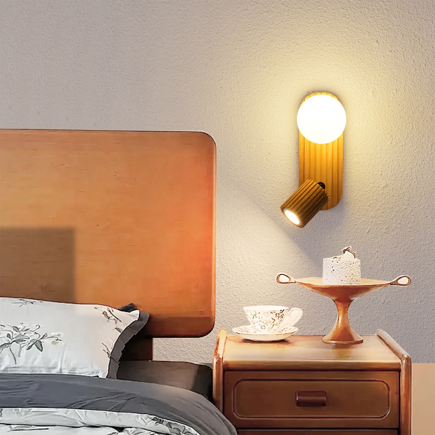 Brilagi - Kinkiet punktowy MODERN WOOD 1xG9/5W/230V + 1xGU10/8W drewno