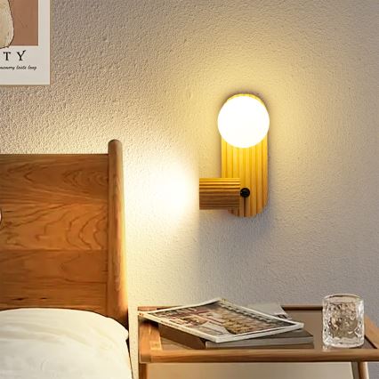 Brilagi - Kinkiet punktowy MODERN WOOD 1xG9/5W/230V + 1xGU10/8W kauczukowiec