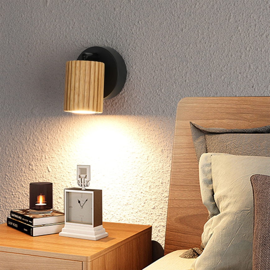 Brilagi - Kinkiet punktowy MODERN WOOD 1xGU10/8W/230V drewno/czarny