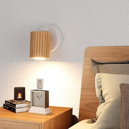 Brilagi - Kinkiet punktowy MODERN WOOD 1xGU10/8W/230V drewno kauczukowe/biały