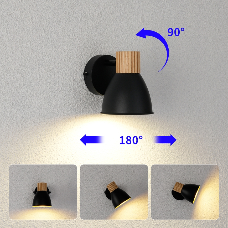 Brilagi - Kinkiet punktowy ODENSE 1xE14/10W/230V kauczukowiec/czarny