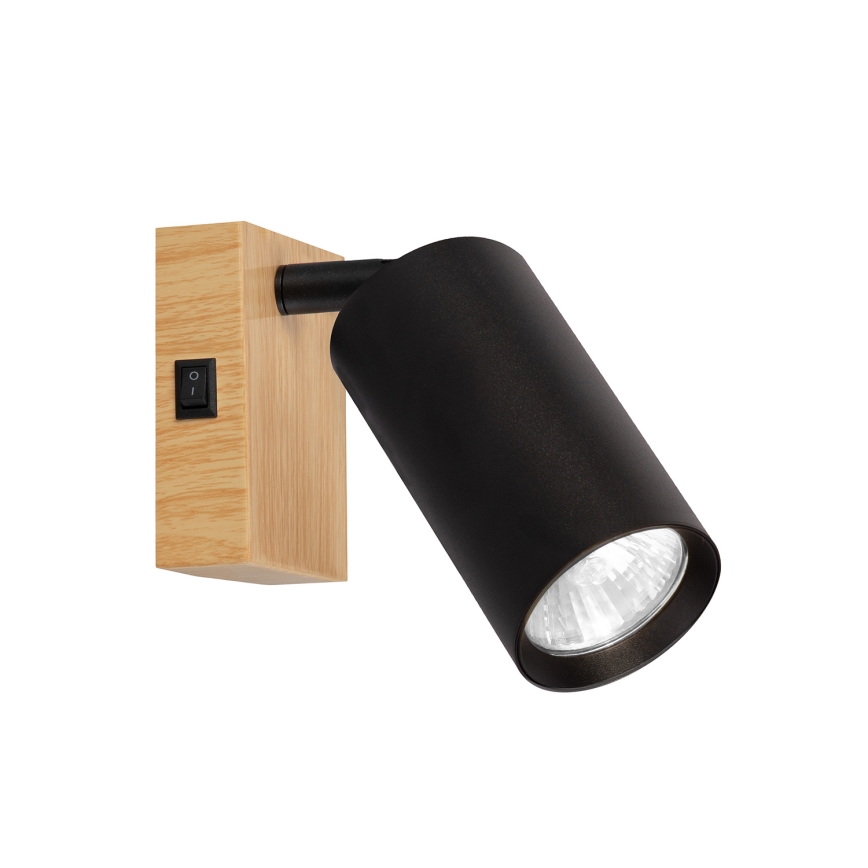 Brilagi - Kinkiet punktowy SELE 1xGU10/30W/230V czarny/dekor dębowy
