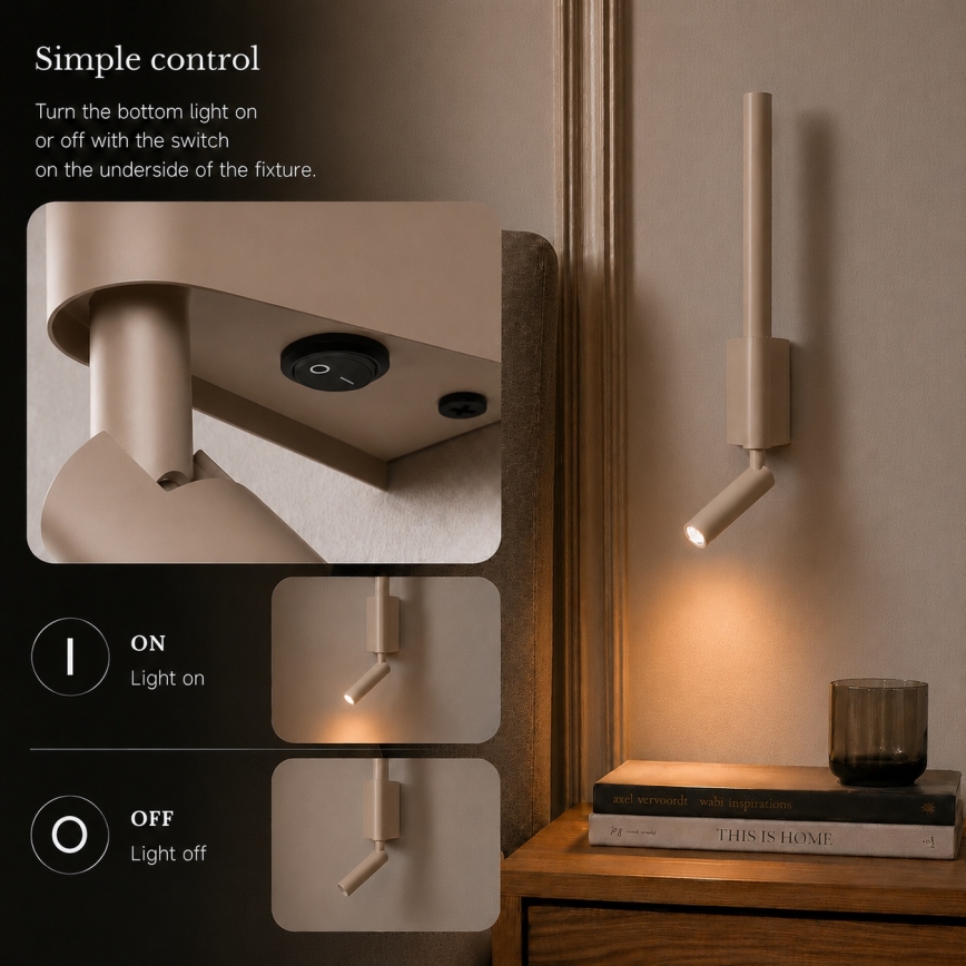 BRILAGI - Kinkiet punktowy VIXON LED/3W/230V + LED/5W beżowy CRI 90
