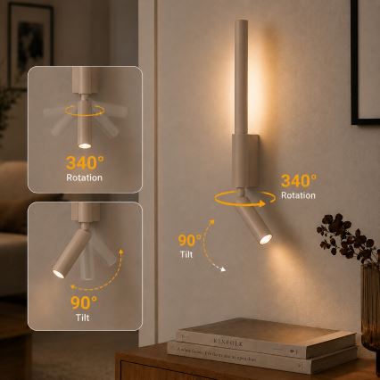 BRILAGI - Kinkiet punktowy VIXON LED/3W/230V + LED/5W beżowy CRI 90