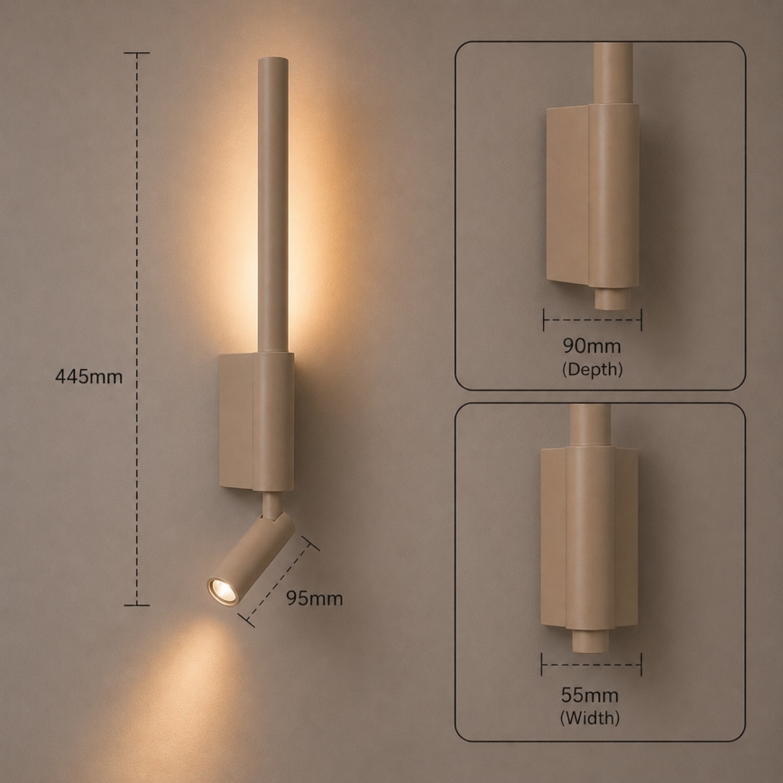 BRILAGI - Kinkiet punktowy VIXON LED/3W/230V + LED/5W beżowy CRI 90