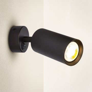 Brilagi - Kinkiet punktowy z włącznikiem SELE 1xGU10/30W/230V czarny
