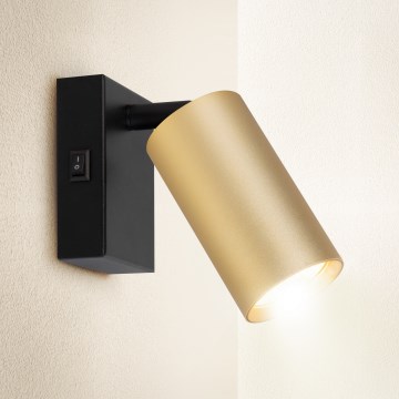 Brilagi - Kinkiet punktowy z włącznikiem SELE 1xGU10/30W/230V czarny/złoty